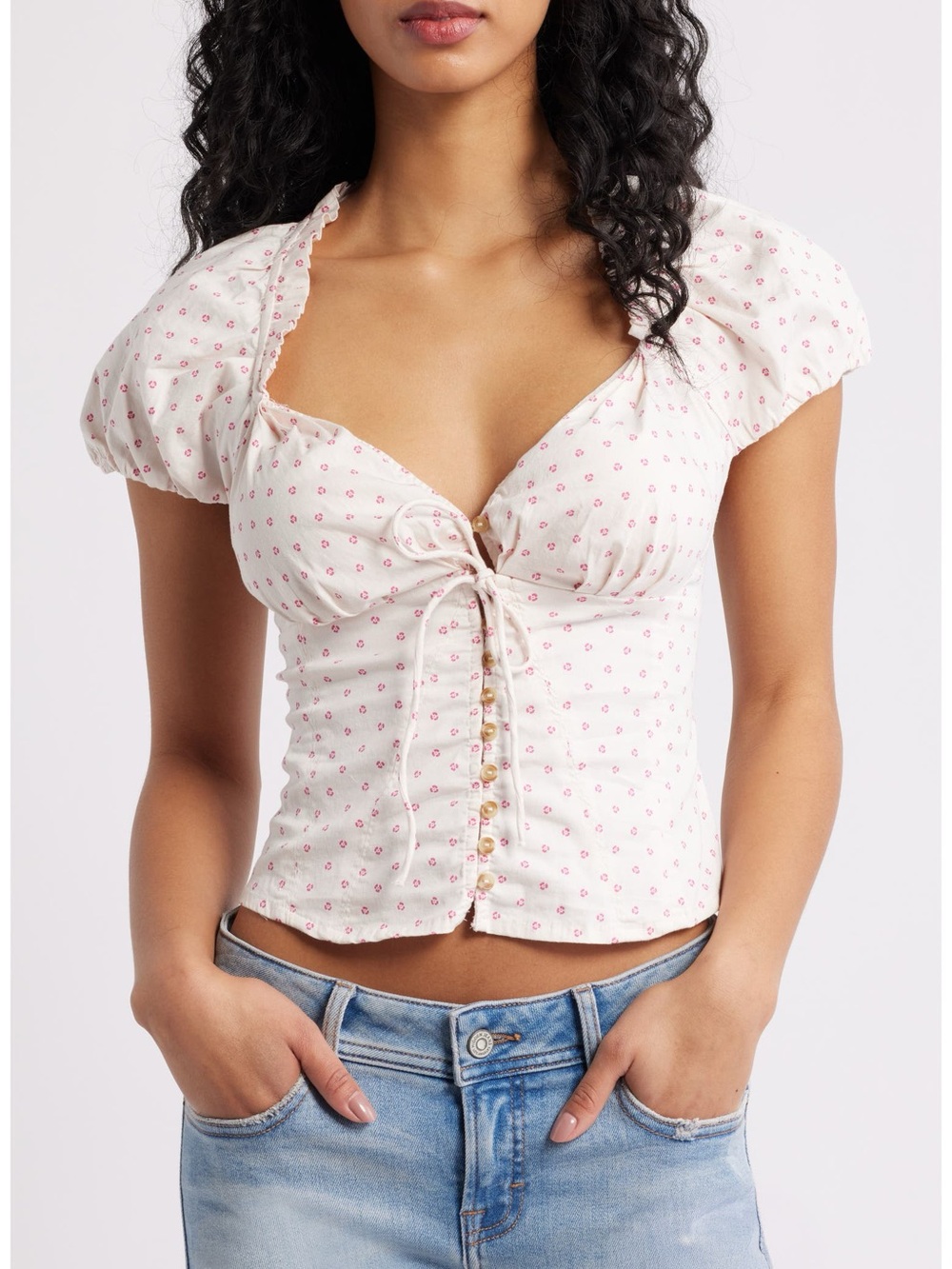 Free People Summer Short Sleeve Blouse